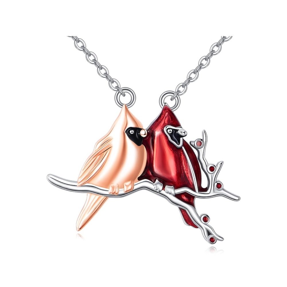 925 Sterling Cardinal Memorial Pendant Necklace